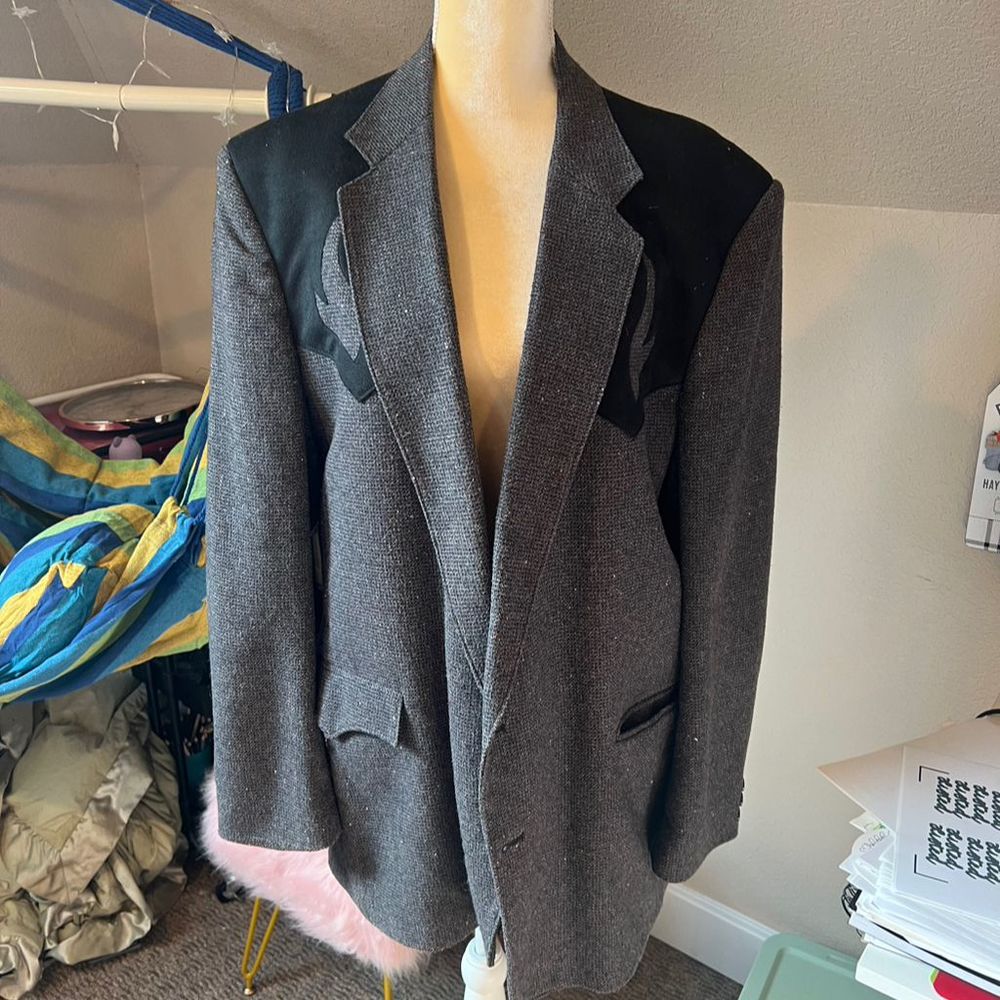 Circle S Men's Western Sport Blazer Jacket Black Size 48L